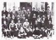 School children who were forced to take shelter during the air raid